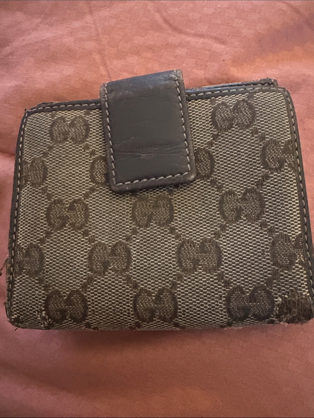 Brown Gucci Designer Monogram Fold Wallet with Owl Applique - Picture 6 of 7